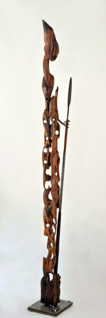 GUERRIERS  MASSAÏ (coté masculin)
Chêne, palissandre, acier et étain
210 x 20 cm
tarif sur demande